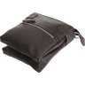 Коричневая мужская сумка на плечо из натуральной кожи флотар на молнии Vip Collection (21091) - 3