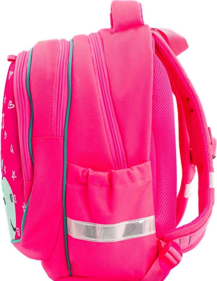 Розовый девчачий текстильный рюкзак для школы с принтом Bagland Butterfly 55638