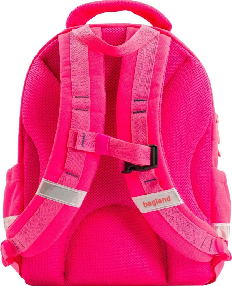 Рожевий дівчачий текстильний рюкзак для школи з принтом Bagland Butterfly 55638