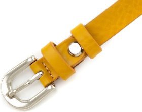 Тонкий женский ремешок желтого цвета из натуральной кожи REMAR (15129)