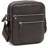 Компактная мужская сумка-планшет из темно-коричневой кожи на две молнии Keizer (19365) - 1