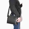 Мужская сумка Флотар черного цвета с ручками и ремнем через плечо VATTO (11680) - 3