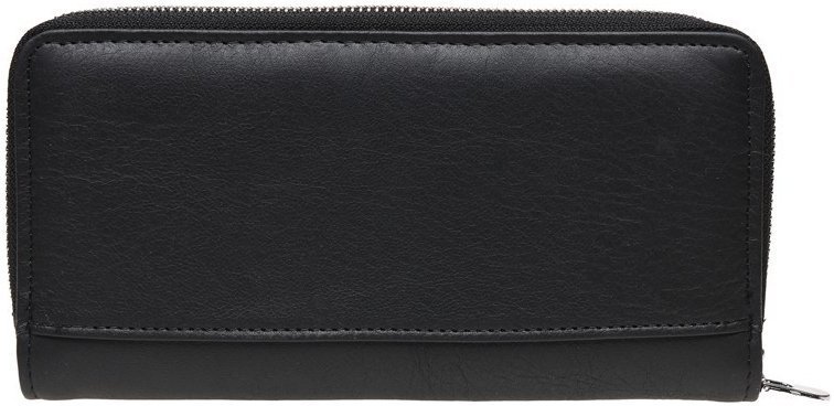 Великий жіночий шкіряний гаманець чорного кольору з монетницею Horse Imperial 66238