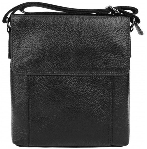 Мужская сумка классического стиля в черном цвете из мягкой кожи Borsa Leather (19337)