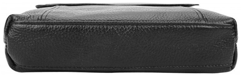 Чоловіча сумка класичного стилю в чорному кольорі з м'якої шкіри Borsa Leather (19337)