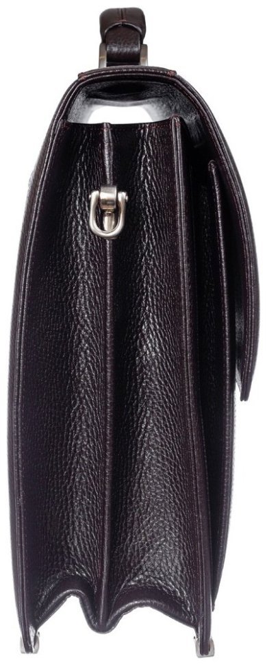 Классический повседневный мужской портфель из натуральной кожи флотар коричневого цвета Desisan 106938 с плечевым ремнем modnotak фото №4