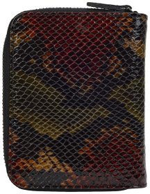 Жіночий лакований гаманець зі шкіри з фактурою під змію Desisan 107138 різнокольоровий