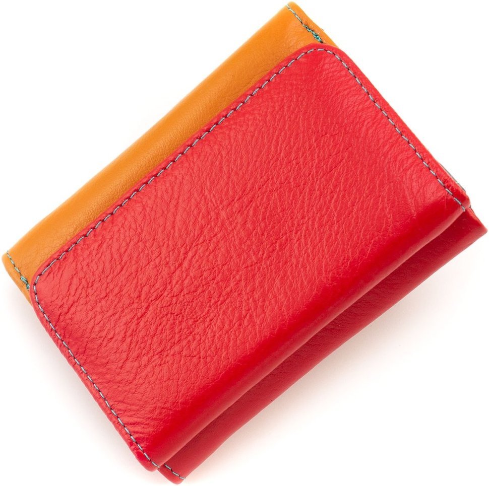 Різнобарвний жіночий гаманець із натуральної шкіри на магніті ST Leather 1767238