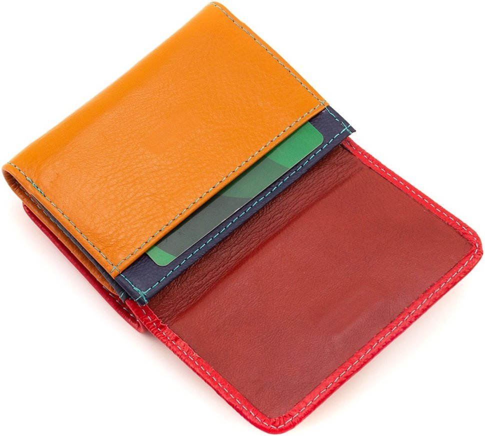 Разноцветный женский кошелек из натуральной кожи на магните ST Leather 1767238