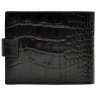 Кожаный мужской кошелек на кнопке с фактурой кроко Desisan 107338 черного цвета фото №2 Кожаный мужской кошелек на кнопке с фактурой кроко Desisan 107338 черного цвета modnotak фото - 2