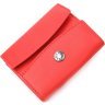 Красный женский кошелек маленького размера из натуральной кожи на кнопке KARYA (2421340) - 1