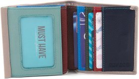 Темно-рожевий жіночий гаманець маленького розміру із натуральної шкіри на магніті ST Leather 1767338