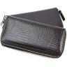 Чорний лаковий гаманець-клатч на дві блискавки ST Leather (16316) - 4