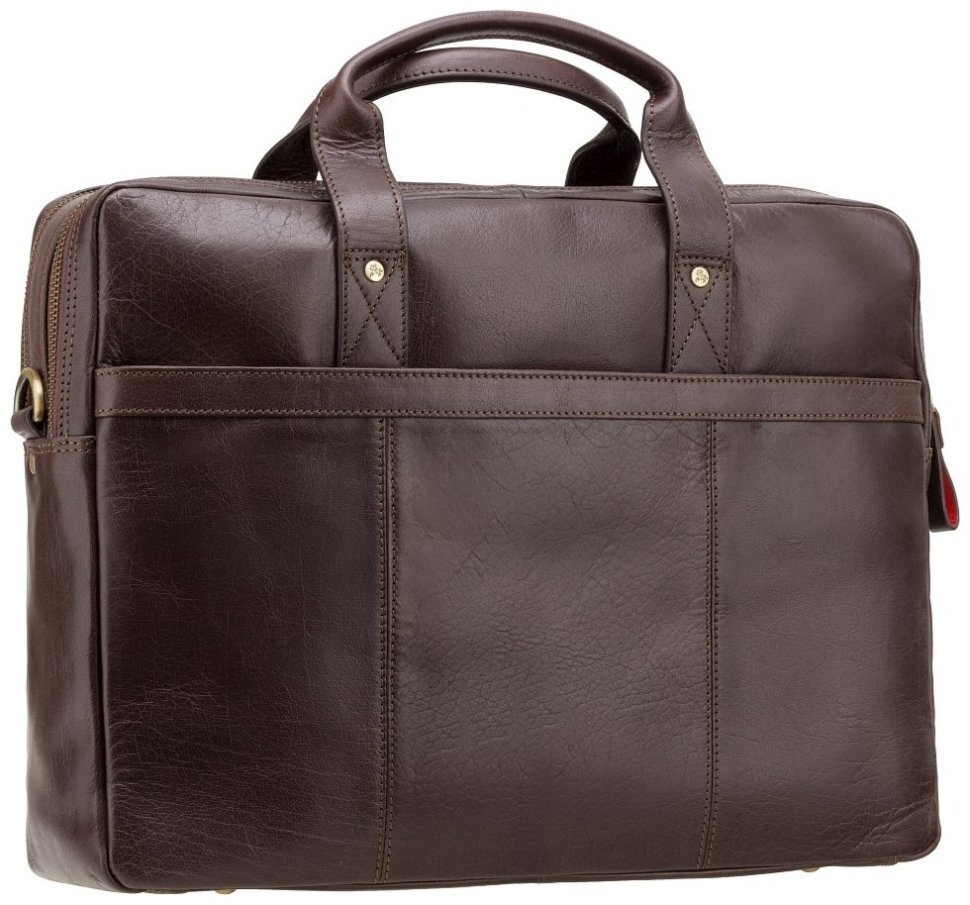 Добротный мужской портфель из натуральной кожи коричневого цвета Visconti Anderson 77338