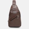 Мужской коричневый рюкзак-слинг через плечо из кожзама Monsen (22105) - 2