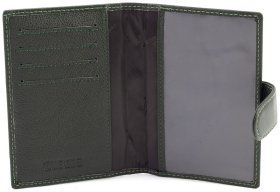 Шкіряна обкладинка для паспорта та карт ST Leather 97738 зелена