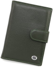 Шкіряна обкладинка для паспорта та карт ST Leather 97738 зелена