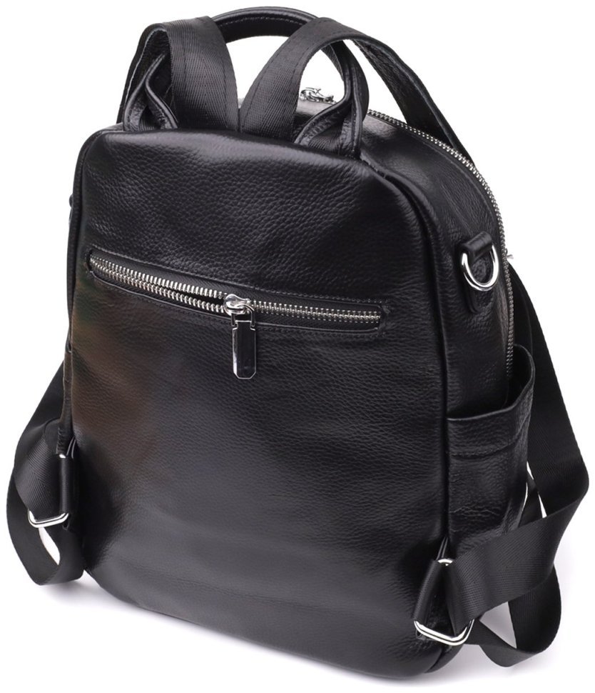 Повседневная женская сумка рюкзак из натуральной кожи черного цвета Vintage 97838 modnotak фото №2