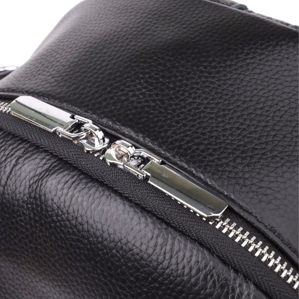 Повседневная женская сумка рюкзак из натуральной кожи черного цвета Vintage 97838 modnotak фото №6