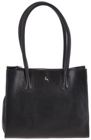 Повседневная женская сумка на магните из натуральной кожи через плечо Ashwood V26 черного цвета 107938