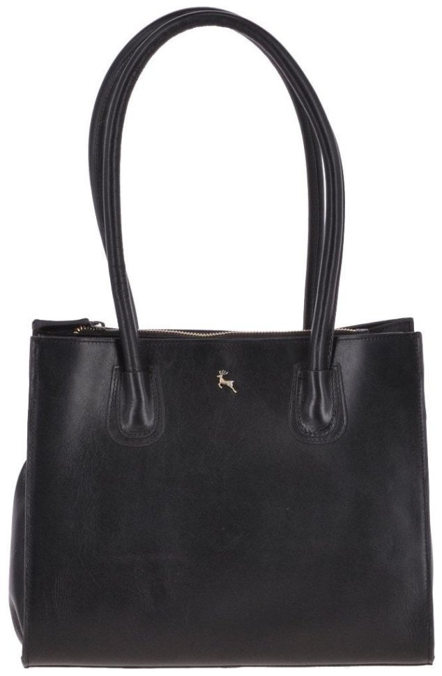 Повседневная женская сумка на магните из натуральной кожи через плечо Ashwood V26 черного цвета 107938 modnotak фото №1