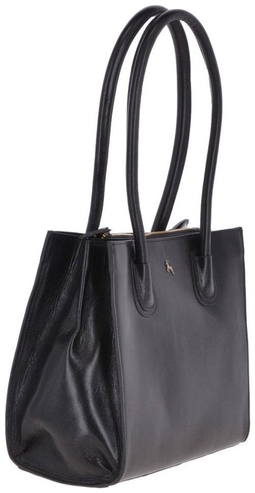 Повседневная женская сумка на магните из натуральной кожи через плечо Ashwood V26 черного цвета 107938 modnotak фото №4