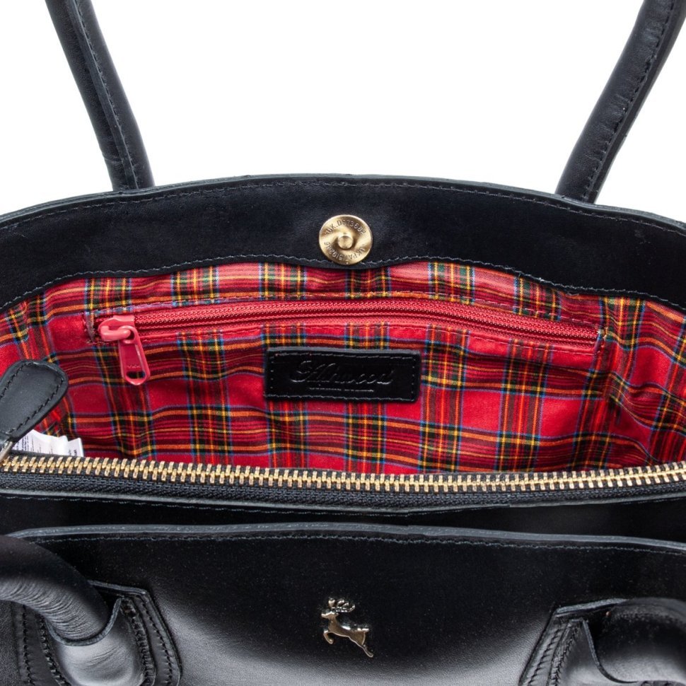 Повседневная женская сумка на магните из натуральной кожи через плечо Ashwood V26 черного цвета 107938 modnotak фото №6