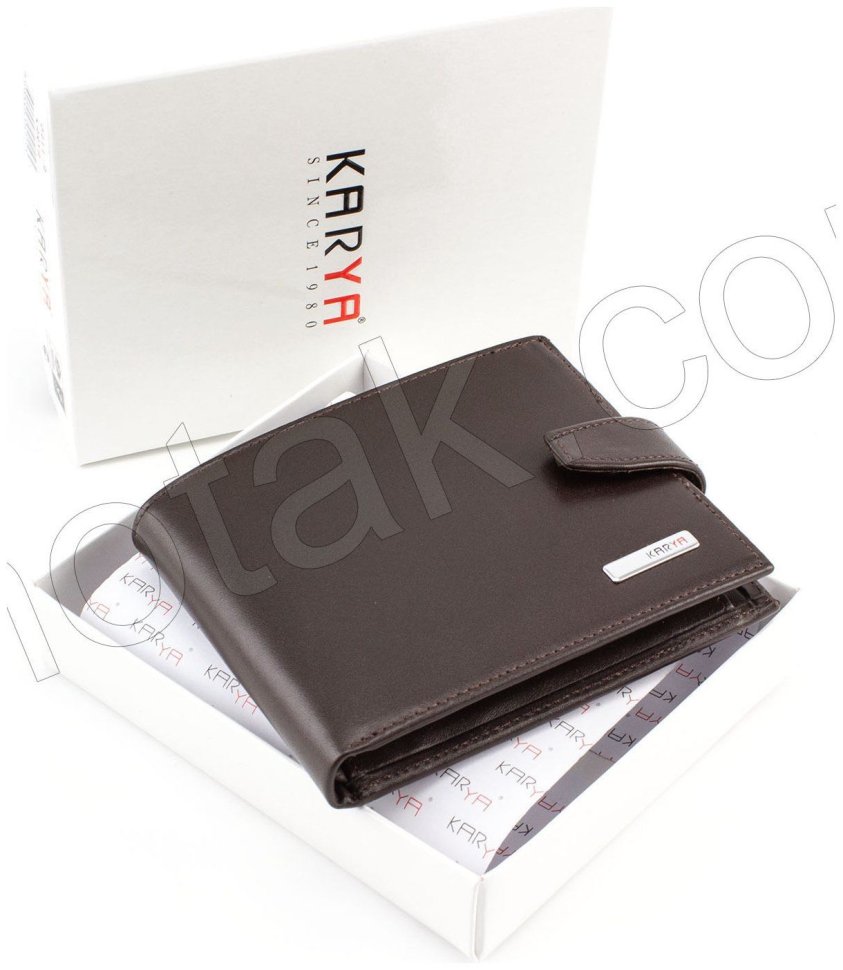 Кожаное мужское портмоне из гладкой кожи KARYA (0411-9) modnotak фото №6