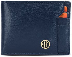 Шкіряний чоловічий гаманець зі знімним блоком для карток Hammonds Flycatcher HF577 синього кольору 108038