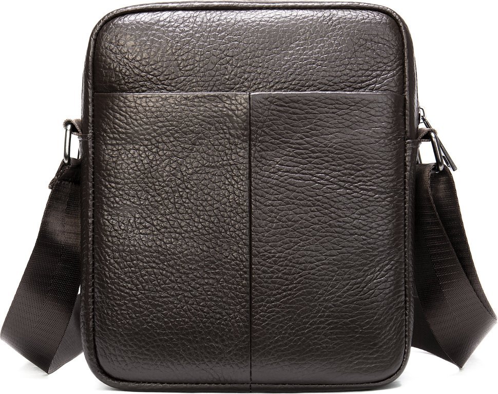 Компактна сумка на плече з натуральної шкіри коричневого кольору Vintage (14993)