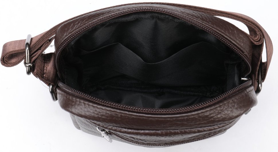 Компактна сумка на плече з натуральної шкіри коричневого кольору Vintage (14993)