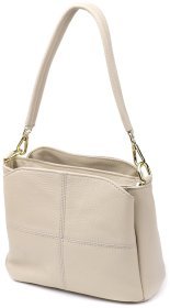 Повседневная женская сумка из натуральной кожи через плечо Vintage 98138 белого цвета