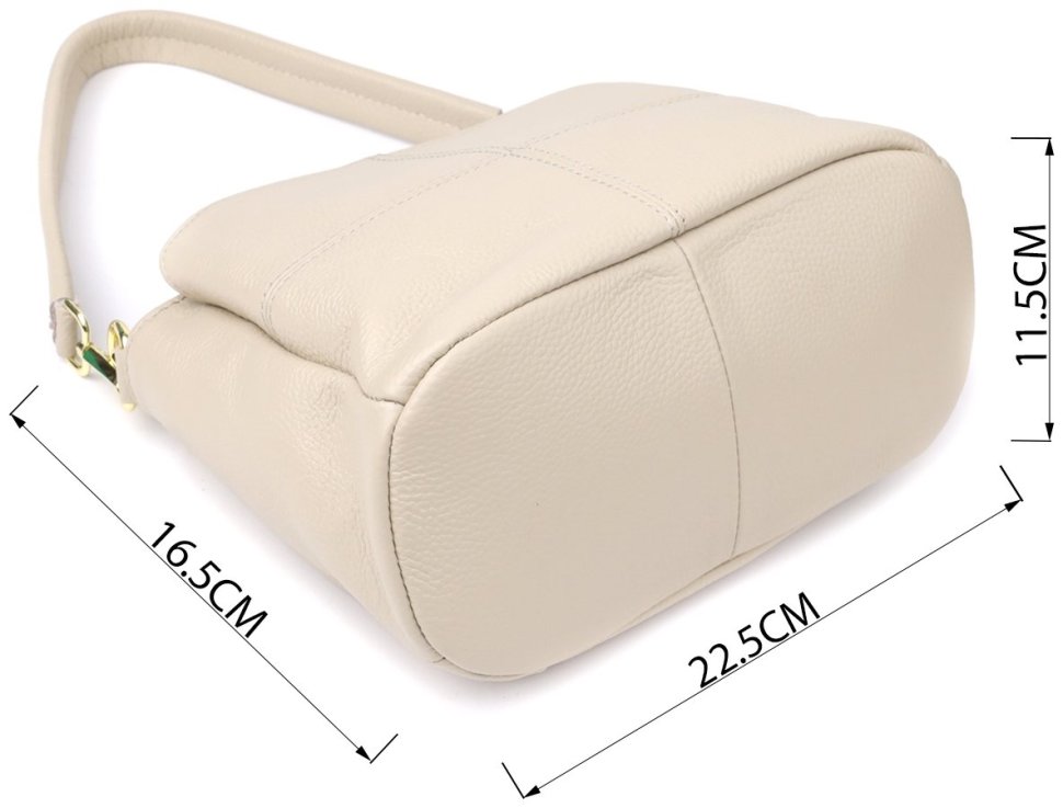 Повседневная женская сумка из натуральной кожи через плечо Vintage 98138 белого цвета modnotak фото №3