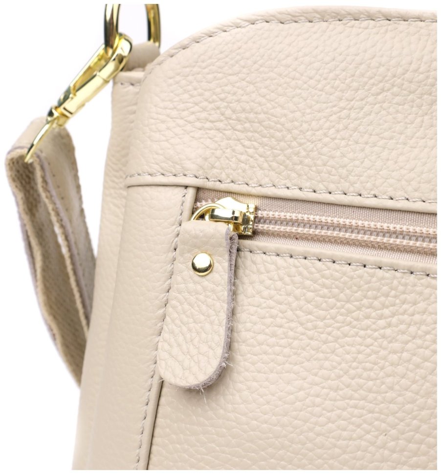 Повседневная женская сумка из натуральной кожи через плечо Vintage 98138 белого цвета modnotak фото №5