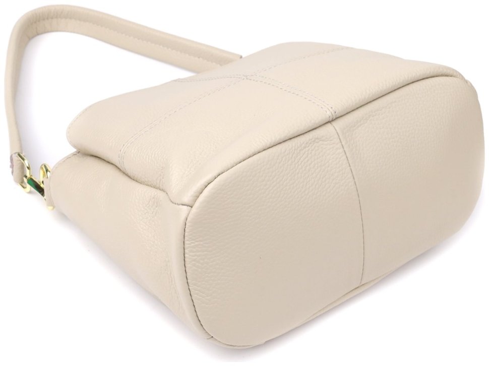 Повседневная женская сумка из натуральной кожи через плечо Vintage 98138 белого цвета modnotak фото №6