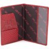 Элегантная обложка на паспорт красного цвета с тиснением под змею KARYA (092-019) - 2