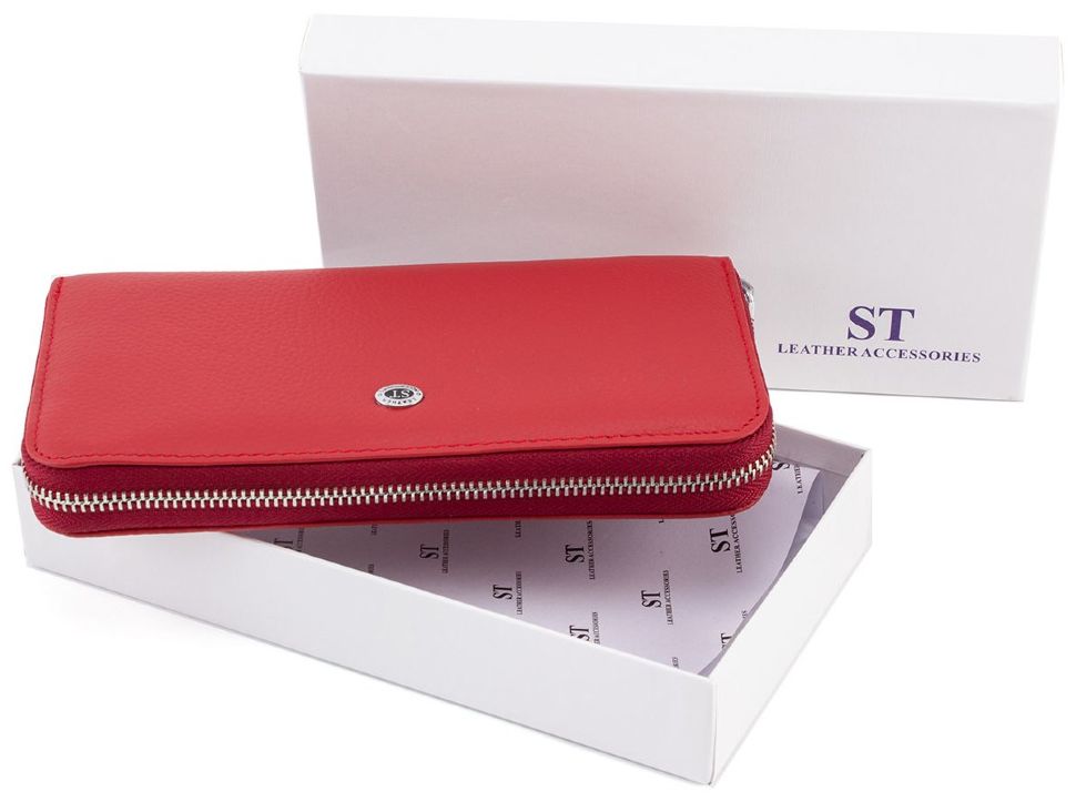 Червоний жіночий гаманець великого розміру ST Leather (16660)