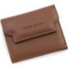 Маленький жіночий гаманець з натуральної шкіри коричневого кольору на магніті Marco Coverna 68638