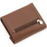 Маленький жіночий гаманець з натуральної шкіри коричневого кольору на магніті Marco Coverna 68638 - 3