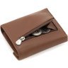 Маленький жіночий гаманець з натуральної шкіри коричневого кольору на магніті Marco Coverna 68638 - 4