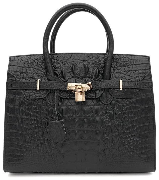 Стильная женская сумка из натуральной кожи с тиснением под рептилию Ricco Grande 88738 modnotak фото №1