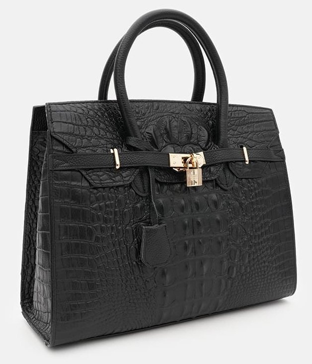 Стильная женская сумка из натуральной кожи с тиснением под рептилию Ricco Grande 88738 modnotak фото №2