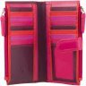 Вертикальный женский купюрник из натуральной кожи фиолетово-розового цвета c RFID - Visconti Bermuda 68838 - 10