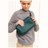 Жіноча поясна сумка із натуральної шкіри зеленого кольору BlankNote Dropbag Maxi 78838 - 10