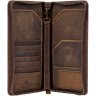 Місткий дорожній гаманець з натуральної шкіри крейзі хорс світло-коричневого кольору Visconti Wing 68938 - 3