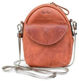 Жіноча шкіряна вінтажна міні-сумка коньячного кольору BlankNote Kroha 79038