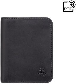 Маленьке чоловіче портмоне з натуральної шкіри чорного кольору від британського виробника Visconti Lank 69138