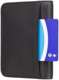 Маленькое мужское портмоне из натуральной кожи черного цвета от британского производителя Visconti Lank 69138