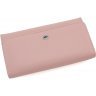 Світло-рожевий великий гаманець з натуральної шкіри з клапаном на кнопці ST Leather (15399) - 4
