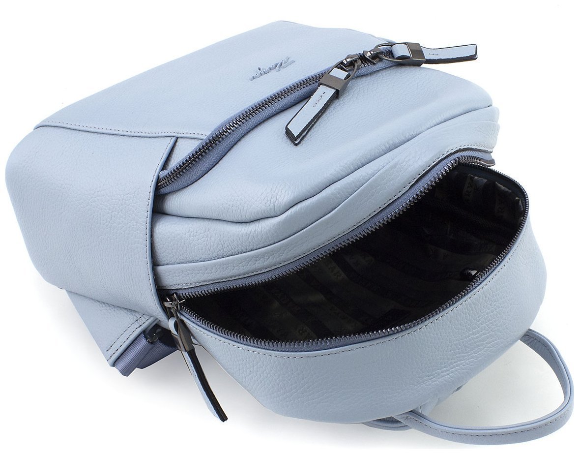 Голубой женский рюкзак среднего размера из натуральной кожи флотар KARYA 69738